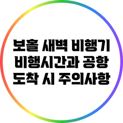 보홀 새벽 비행기: 비행시간과 공항 도착 시 주의사항