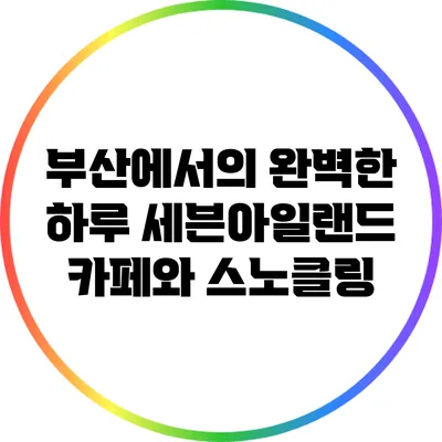 부산에서의 완벽한 하루: 세븐아일랜드 카페와 스노클링