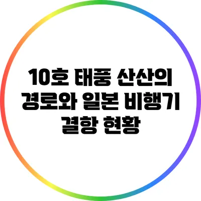 10호 태풍 산산의 경로와 일본 비행기 결항 현황