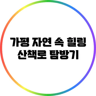 가평 자연 속 힐링: 산책로 탐방기