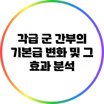 각급 군 간부의 기본급 변화 및 그 효과 분석