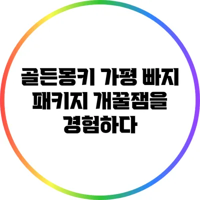 골든몽키 가평 빠지 패키지: 개꿀잼을 경험하다