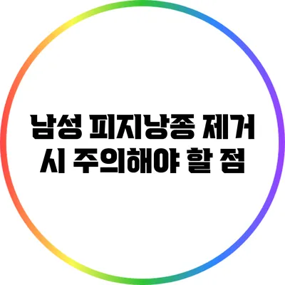 남성 피지낭종 제거 시 주의해야 할 점