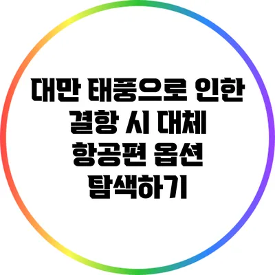 대만 태풍으로 인한 결항 시 대체 항공편 옵션 탐색하기