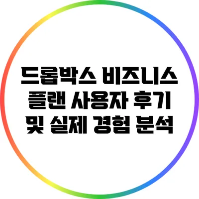 드롭박스 비즈니스 플랜: 사용자 후기 및 실제 경험 분석