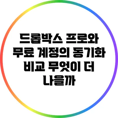 드롭박스 프로와 무료 계정의 동기화 비교: 무엇이 더 나을까?