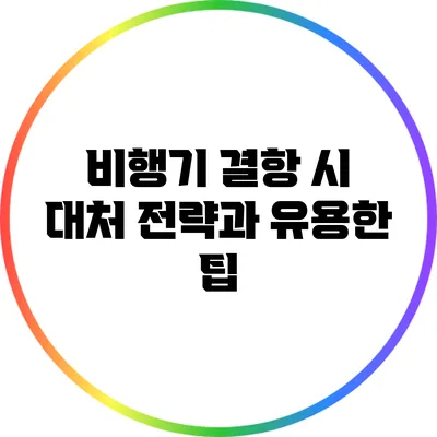 비행기 결항 시 대처 전략과 유용한 팁