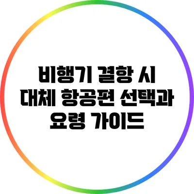 비행기 결항 시 대체 항공편 선택과 요령 가이드