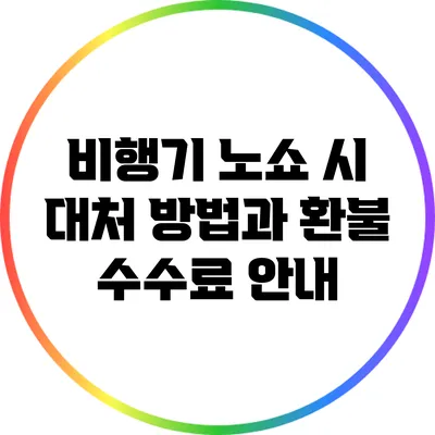비행기 노쇼 시 대처 방법과 환불 수수료 안내