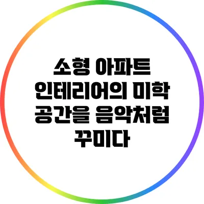 소형 아파트 인테리어의 미학: 공간을 음악처럼 꾸미다