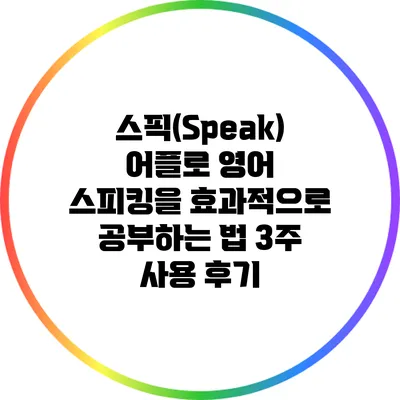 스픽(Speak) 어플로 영어 스피킹을 효과적으로 공부하는 법: 3주 사용 후기