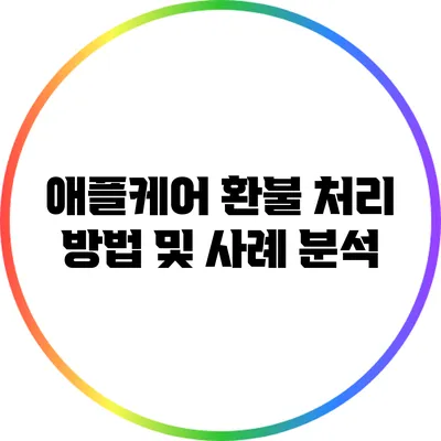 애플케어 환불 처리 방법 및 사례 분석