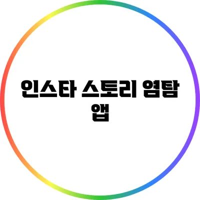 인스타 스토리 염탐 앱