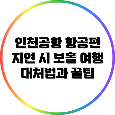 인천공항 항공편 지연 시 보홀 여행 대처법과 꿀팁