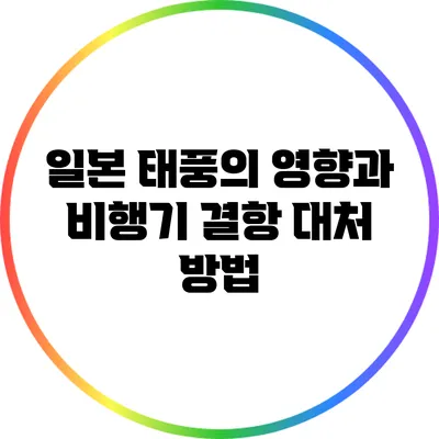 일본 태풍의 영향과 비행기 결항 대처 방법