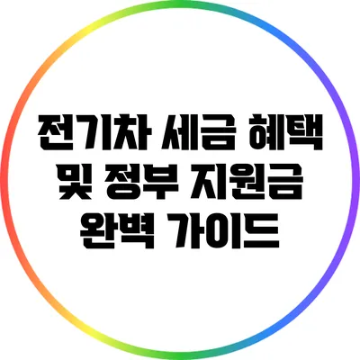 전기차 세금 혜택 및 정부 지원금 완벽 가이드