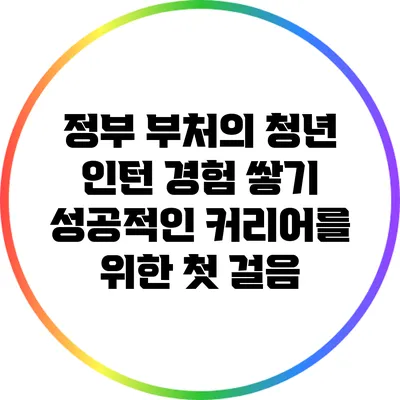 정부 부처의 청년 인턴 경험 쌓기: 성공적인 커리어를 위한 첫 걸음