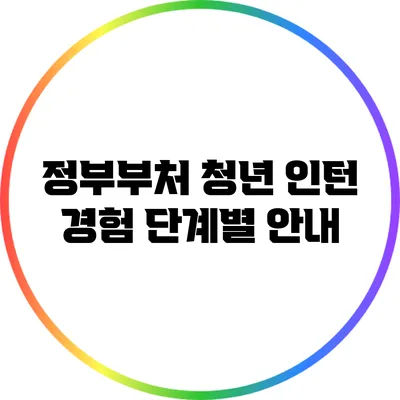 정부부처 청년 인턴 경험 단계별 안내