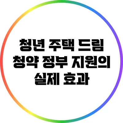 청년 주택 드림 청약: 정부 지원의 실제 효과