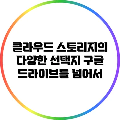 클라우드 스토리지의 다양한 선택지: 구글 드라이브를 넘어서