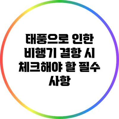 태풍으로 인한 비행기 결항 시 체크해야 할 필수 사항