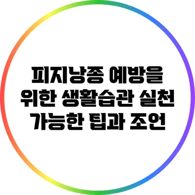 피지낭종 예방을 위한 생활습관: 실천 가능한 팁과 조언