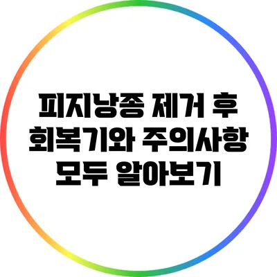 피지낭종 제거 후 회복기와 주의사항 모두 알아보기