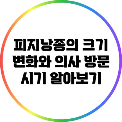 피지낭종의 크기 변화와 의사 방문 시기 알아보기
