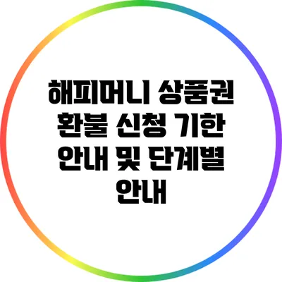 해피머니 상품권 환불 신청 기한 안내 및 단계별 안내