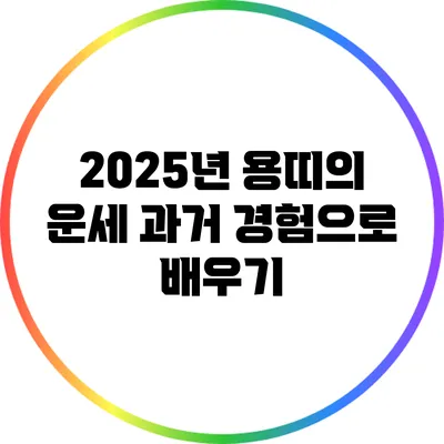 2025년 용띠의 운세: 과거 경험으로 배우기