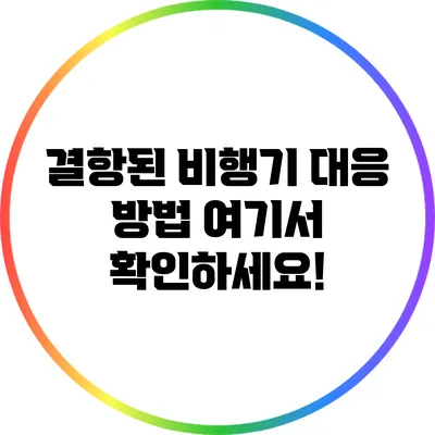 결항된 비행기 대응 방법: 여기서 확인하세요!