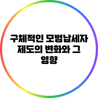 구체적인 모범납세자 제도의 변화와 그 영향