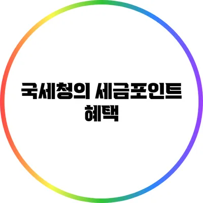 국세청의 세금포인트 혜택