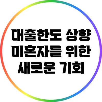 대출한도 상향: 미혼자를 위한 새로운 기회