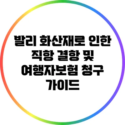 발리 화산재로 인한 직항 결항 및 여행자보험 청구 가이드