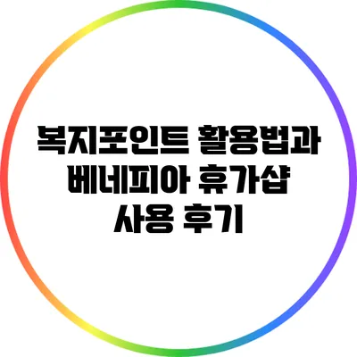 복지포인트 활용법과 베네피아 휴가샵 사용 후기
