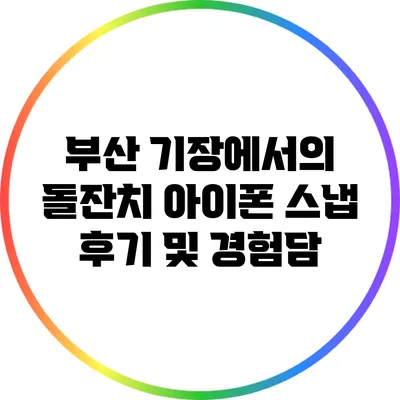 부산 기장에서의 돌잔치: 아이폰 스냅 후기 및 경험담
