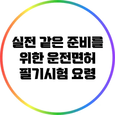 실전 같은 준비를 위한 운전면허 필기시험 요령