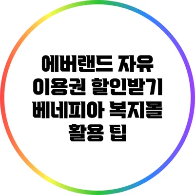 에버랜드 자유 이용권 할인받기: 베네피아 복지몰 활용 팁