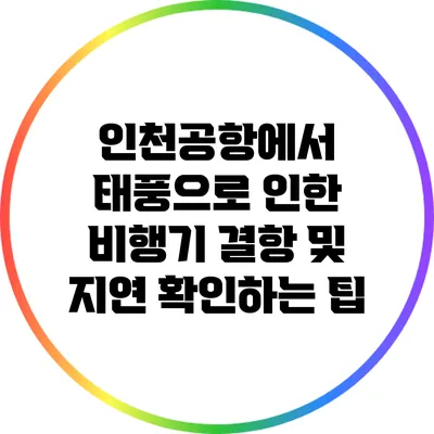 인천공항에서 태풍으로 인한 비행기 결항 및 지연 확인하는 팁