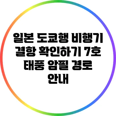 일본 도쿄행 비행기 결항 확인하기: 7호 태풍 암필 경로 안내