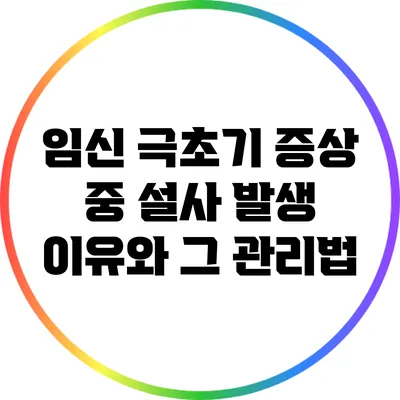 임신 극초기 증상 중 설사 발생 이유와 그 관리법