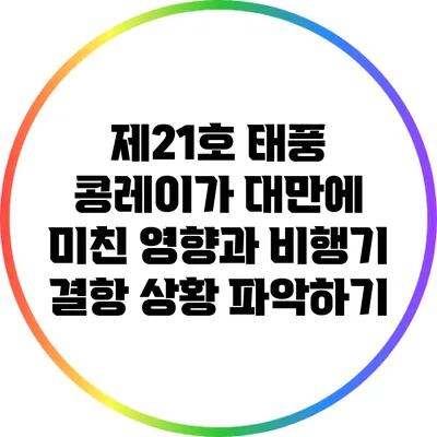 제21호 태풍 콩레이가 대만에 미친 영향과 비행기 결항 상황 파악하기