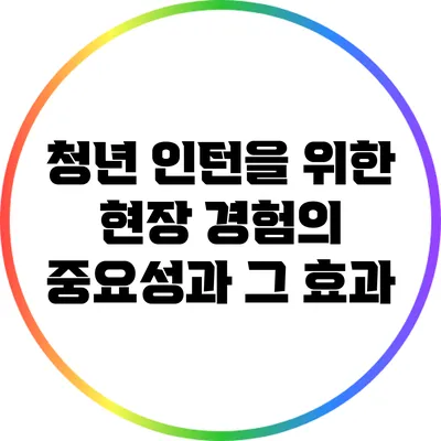 청년 인턴을 위한 현장 경험의 중요성과 그 효과