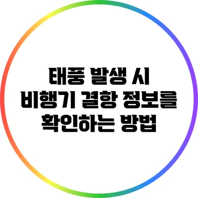 태풍 발생 시 비행기 결항 정보를 확인하는 방법