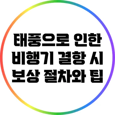 태풍으로 인한 비행기 결항 시 보상 절차와 팁