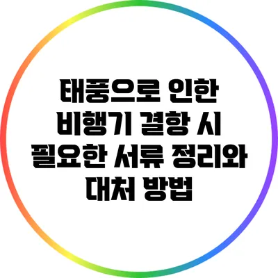 태풍으로 인한 비행기 결항 시 필요한 서류 정리와 대처 방법