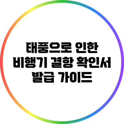 태풍으로 인한 비행기 결항 확인서 발급 가이드
