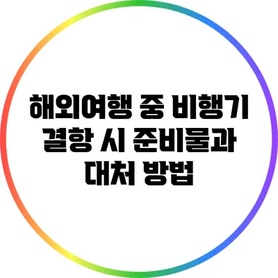 해외여행 중 비행기 결항 시 준비물과 대처 방법
