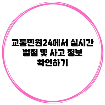 교통민원24에서 실시간 벌점 및 사고 정보 확인하기